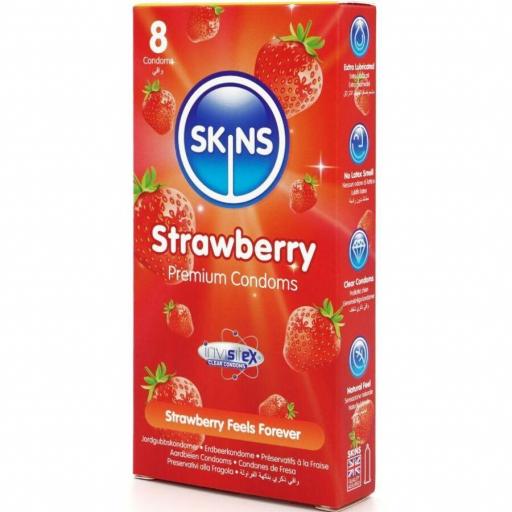 SKINS - PRESERVATIVOS PREMIUM SABOR FRESA PACK 8 [1]