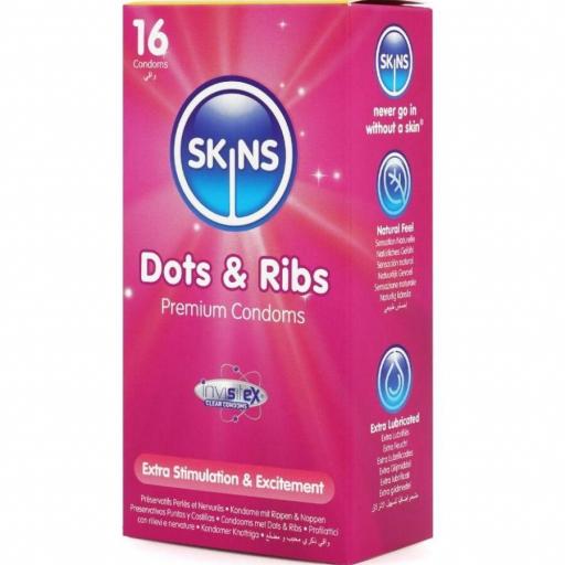 SKINS - DOTS & RIBS PRESERVATIVOS PREMIUM PACK 16 [1]