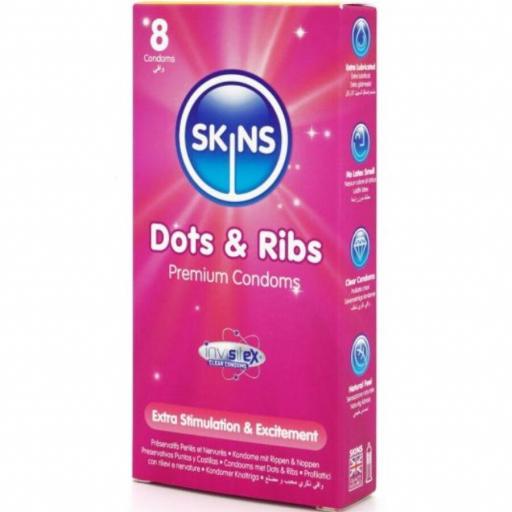 SKINS - DOTS & RIBS PRESERVATIVOS PREMIUM PACK 8 [1]
