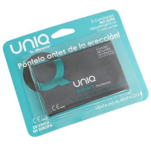 UNIQ - SMART PRESERVATIVOS PRE-ERECCIÃN SIN LATEX 3 UNIDADES