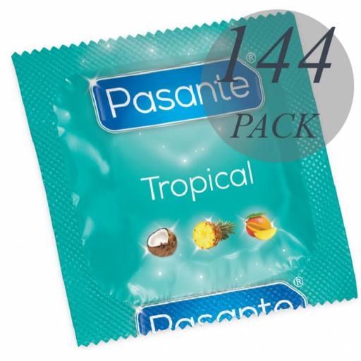 PASANTE - PRESERVATIVOS SABORES TROPICAL 144 UNIDADES [1]