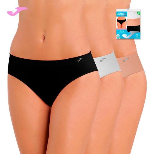 Braga bikini mujer sin costuras microfibra pack x3 Joma