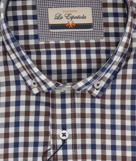 Camisa Vichi Marino y Chocolate “La Española” [1]