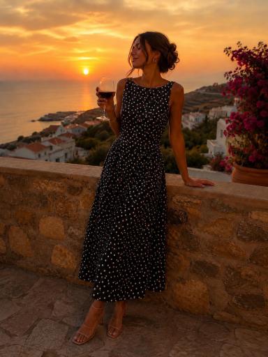 Vestido Chocolate Lunares
