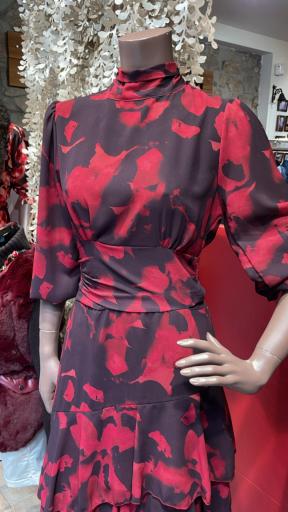 Vestido Estampado Volantes