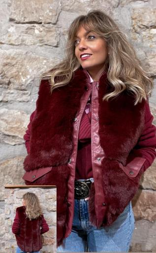 Chaleco Pelo Burdeos