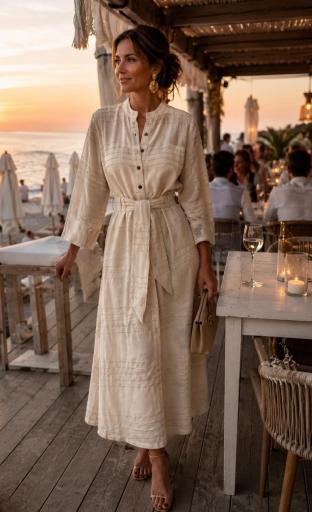 Vestido Camisero Marfil