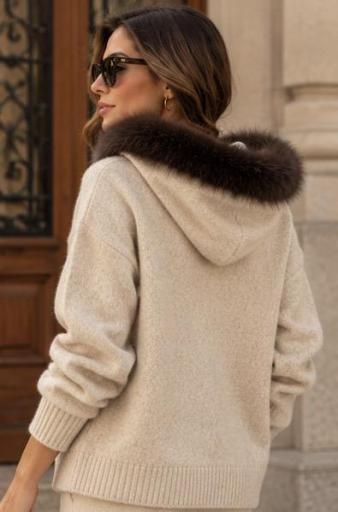 Jersey Capucha Pelo Beige [2]