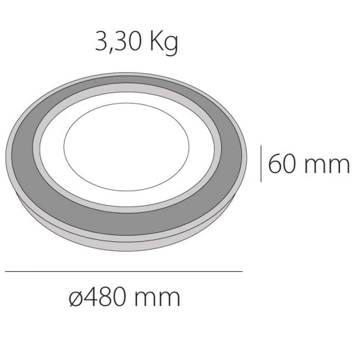Plafón Led Cervás RD Greige (visón) con difusor antideslumbrante [2]