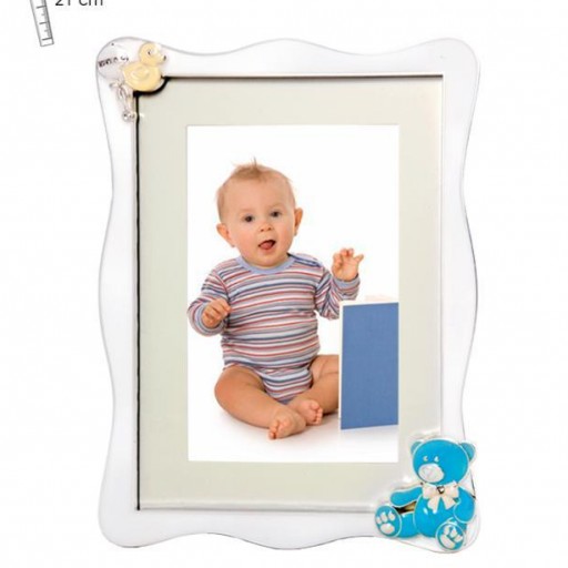 Marco de Foto Infantil con osito en azul