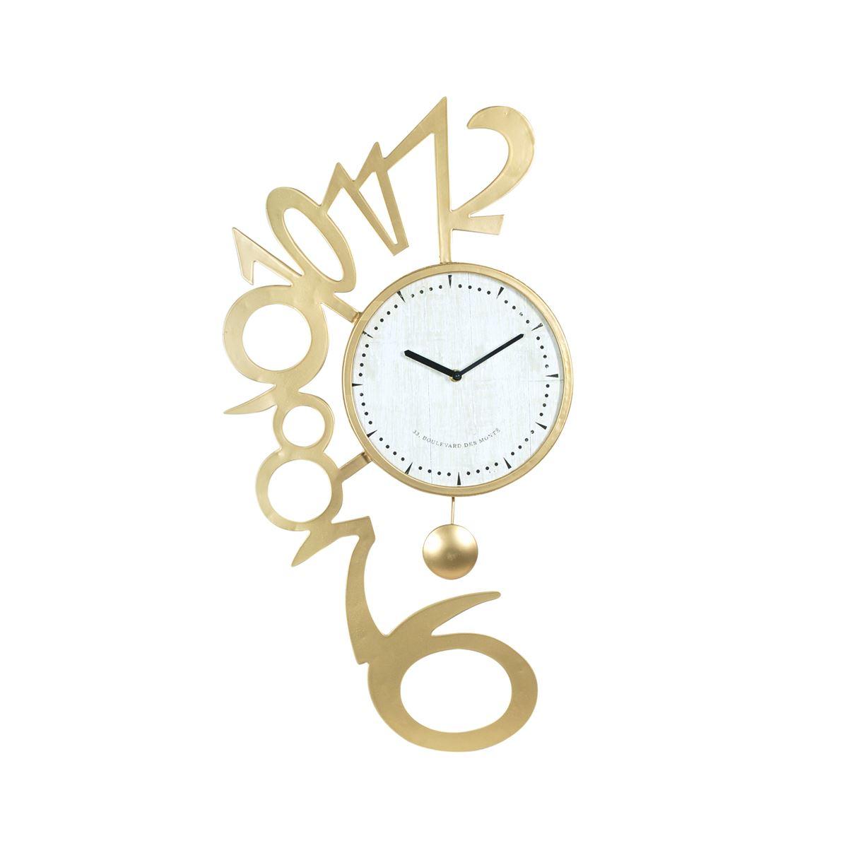 Reloj Pared Dorado Calado con Péndulo de Signes Grimalt : 44,00 euros