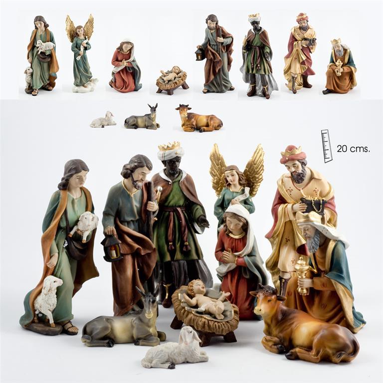 Misterio 11 piezas con Reyes Magos y Pastores de 20 cm