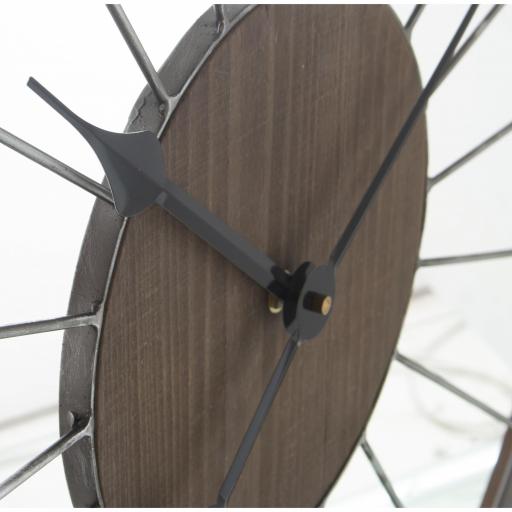 Reloj Pared Metal con Madera Oscura de 70 cm diámetro [2]