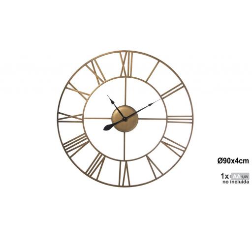 Reloj Pared 90 cm Calado Dorado sin Cristal