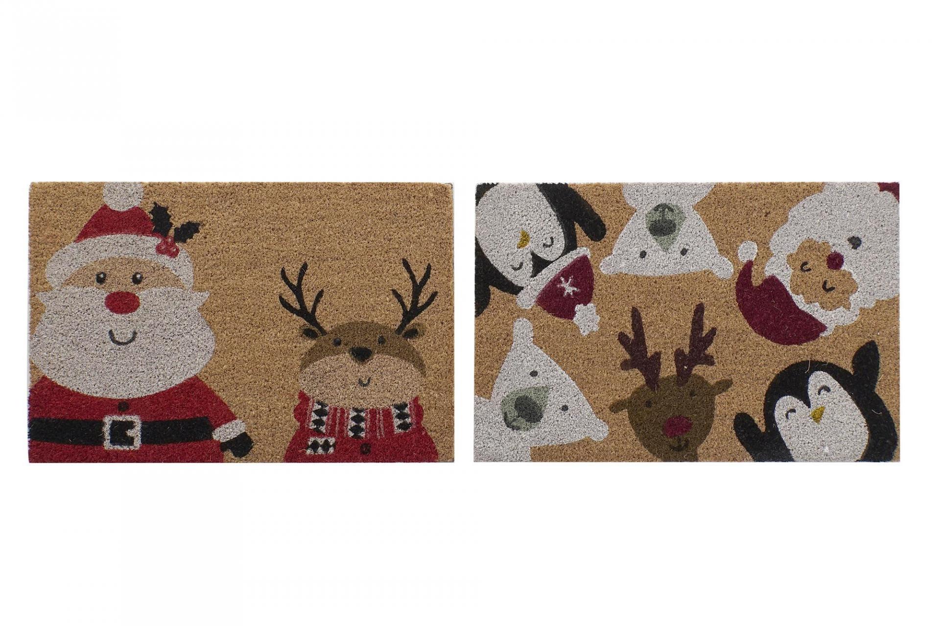 Felpudo Navideño decorado con Papá Noel y Reno, o Caras Santa, Reno,  Pingüino,Oso de Item : 9.99 euros