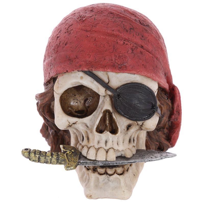 Calavera Pirata con Pañuelo Rojo Decorada de Puckator : 17.99 euros