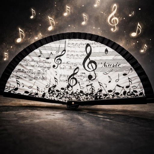 Abanico Música Blanco y Negro [1]