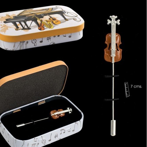 Alfiler de corbata Violín Marrón