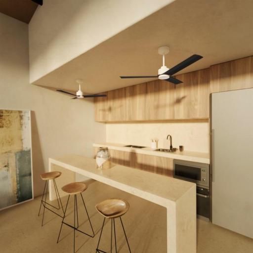 Ventilador DC Anne Blanco Aspas Negras Led [2]