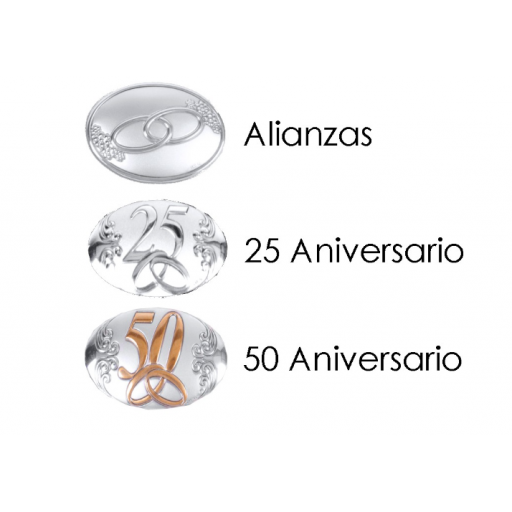 Copas de Bodas o Aniversario con aplique guirnalda grabados y Marco foto estuchado con 1 apliques plata y personalizados [1]