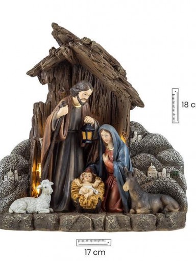 Belén Misterio 18 cm Portal con Luz [0]
