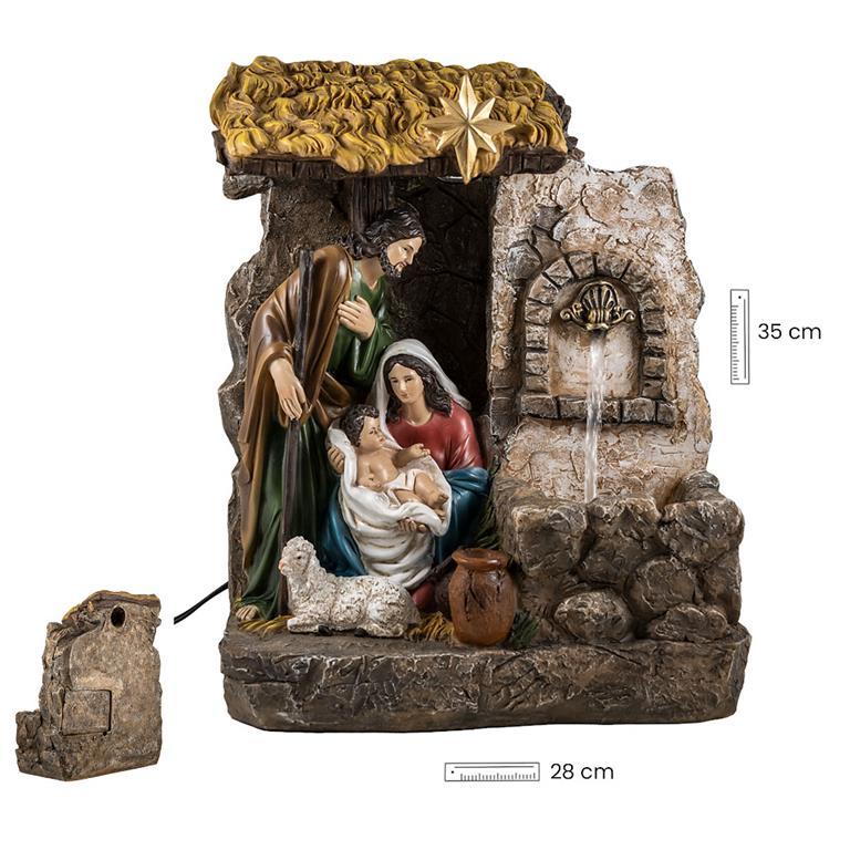 Belén Misterio 35 cm con fuente de agua