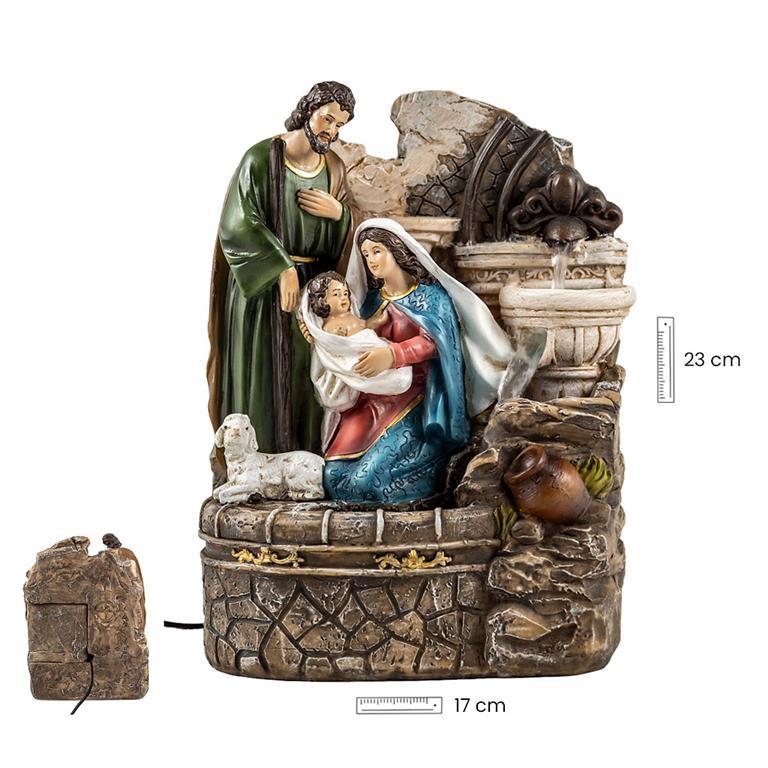 Belén Misterio 25 cm con fuente de agua
