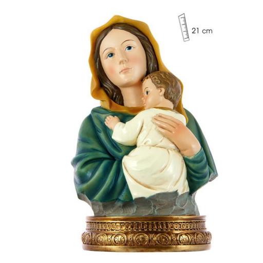 Busto Virgen con Niño 21 cm