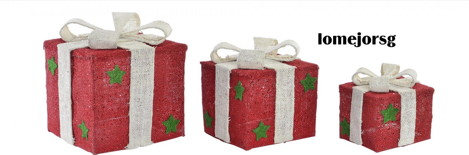 juego-tres-cajas-regalos-rojas-lazos-beig-con-luz-led-item-NV-151109/1-decoracion-regalo-navidad-lomejorsg.jpg