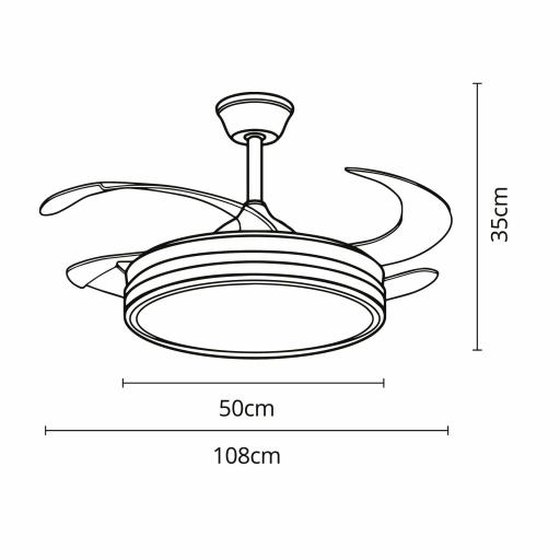 Ventilador Retráctil DC Marrón Cerezo Cosmos [1]