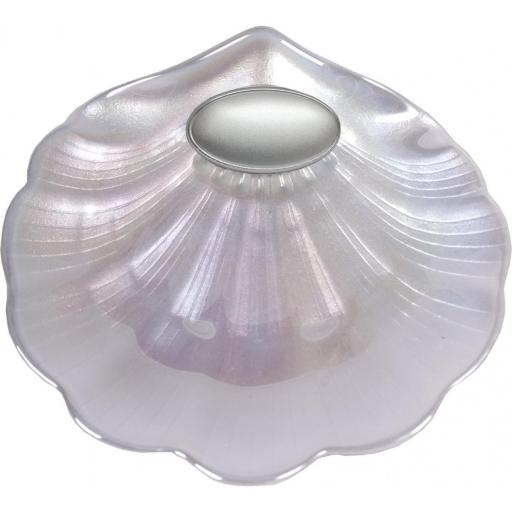 Estuche Vela oval y Concha Bautismo Nácar Plata Bilaminada [3]