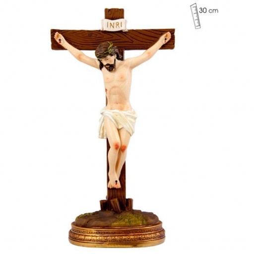 Crucifijo con base de 30 cm sobremesa