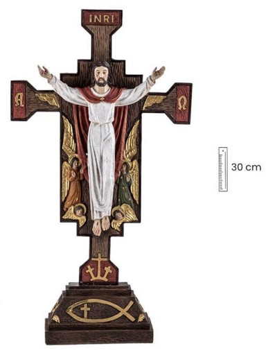 Crucifijo con Cristo brazos abiertos de 30 cm sobremesa