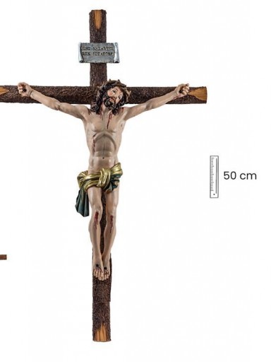 Crucifijo Jesucristo ojos abiertos de 50 cm