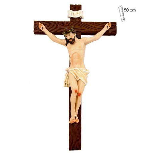 Crucifijo Pared Resina decorada 50 cm [0]