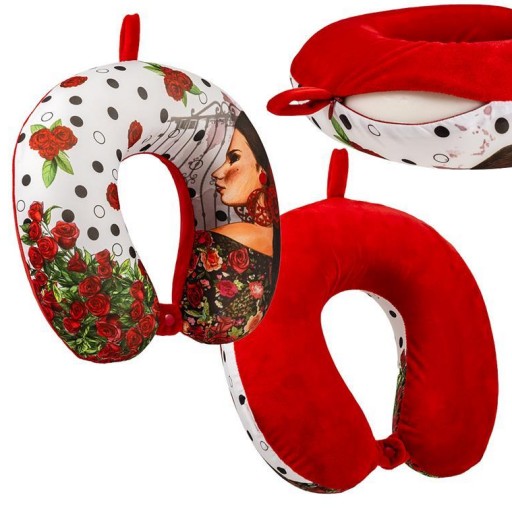 Set cojín viaje con antifaz decorado flamenca [1]