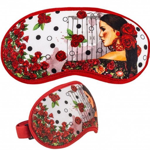 Set cojín viaje con antifaz decorado flamenca [2]
