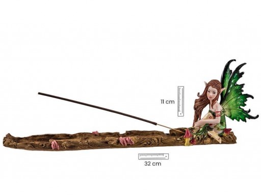 Hada soporte de incienso con alas verdes