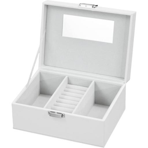 Joyero Comunión símil cuero blanco Plata laminada [1]