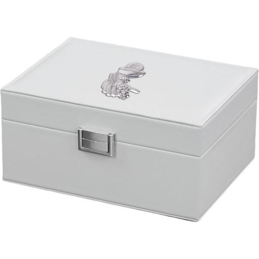Joyero Comunión símil cuero blanco Plata laminada [0]