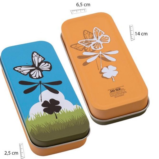 Llavero Doble Flor en lata decorada [2]