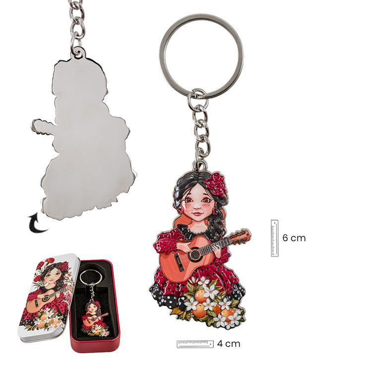 Llavero Flamenca Niña en Lata decorada