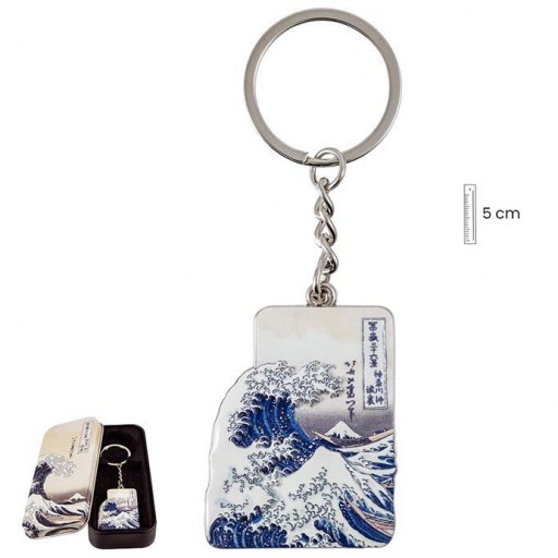 Llavero La Gran Ola Kanagawa de Katsushika Hokusai en Lata decorada