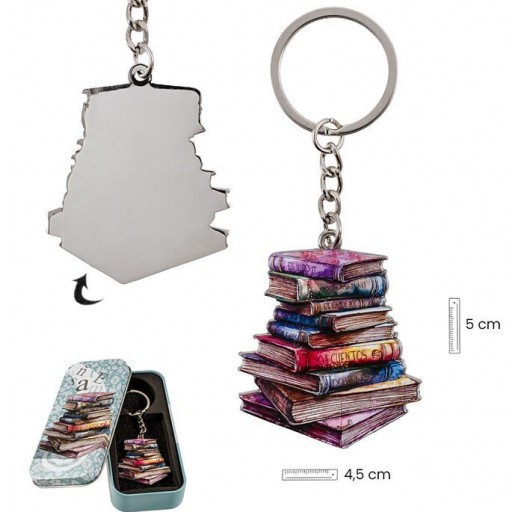Llavero Libros en Lata decorada