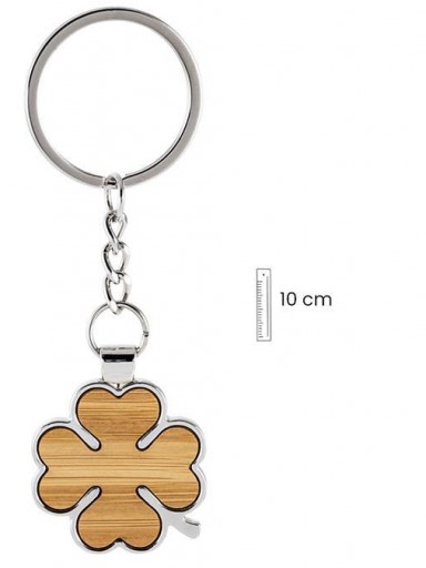 Llavero Trébol 4 Hojas con Madera [0]