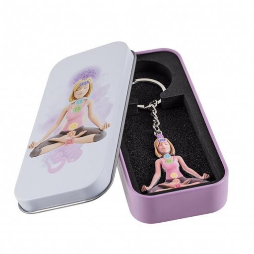 Llavero Yoga en Lata decorada [2]