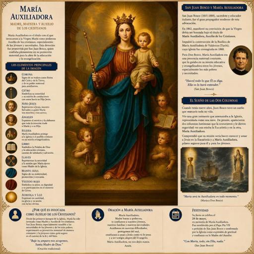 Imán María Auxiliadora en relieve [3]