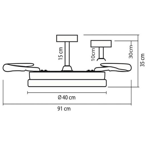 Ventilador Retráctil DC Blanco Rodas Mini [1]