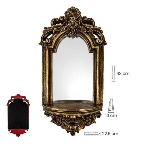 Ménsula con Espejo dorada 43 cm [2]
