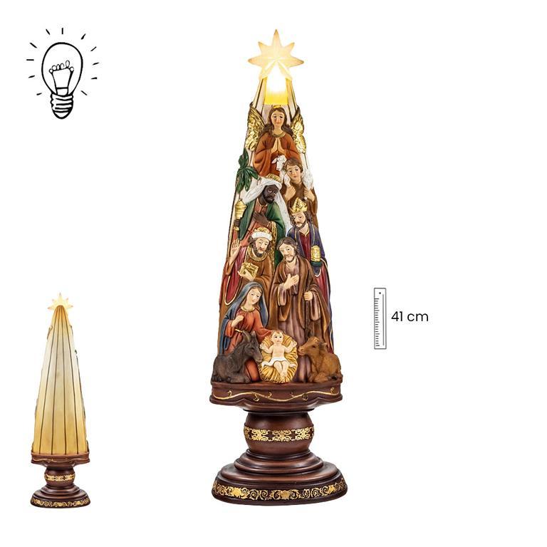 Belén Misterio 40 cm con base y estrella con luz
